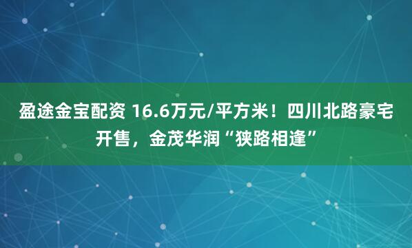 盈途金宝配资 16.6万元/平方米!四川北路豪宅开售,金茂华润“狭路相逢”